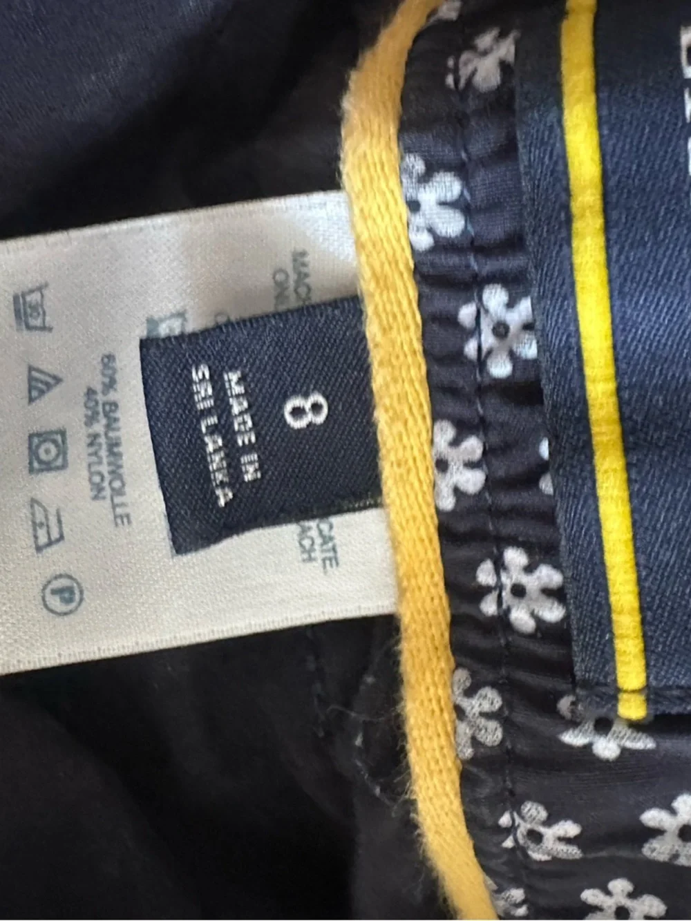 Lands' End Navy and White Daisy Patterned Skort Atheltic Outdoors Hiking